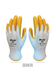 Beybi PN7 Polyester Örme Sarı Nitril İş Eldiveni