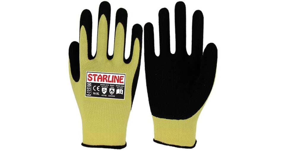 Starline E-115100 Kesilmez (B) ve Isıya Dayanıklı (250°) Nitril Eldiven Aramid Astar