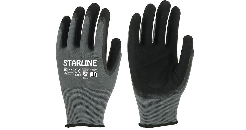 Starline E-93 Sandy Finish Köpük Nitril İş Eldiveni (4121X) - Islak/Yağlı Ortam Kavrama