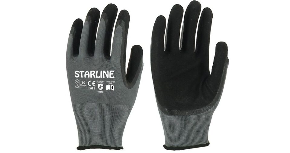 Starline E-93 Sandy Finish Köpük Nitril İş Eldiveni (4121X) - Islak/Yağlı Ortam Kavrama