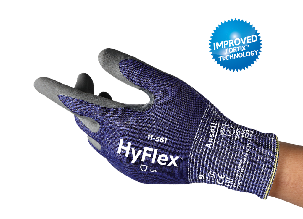 Ansell HyFlex® 11-561 Nitril Kaplama C Kesilme Dirençli 100 ° Isı Dayanıklı İş iş güvenliği ekipmanı