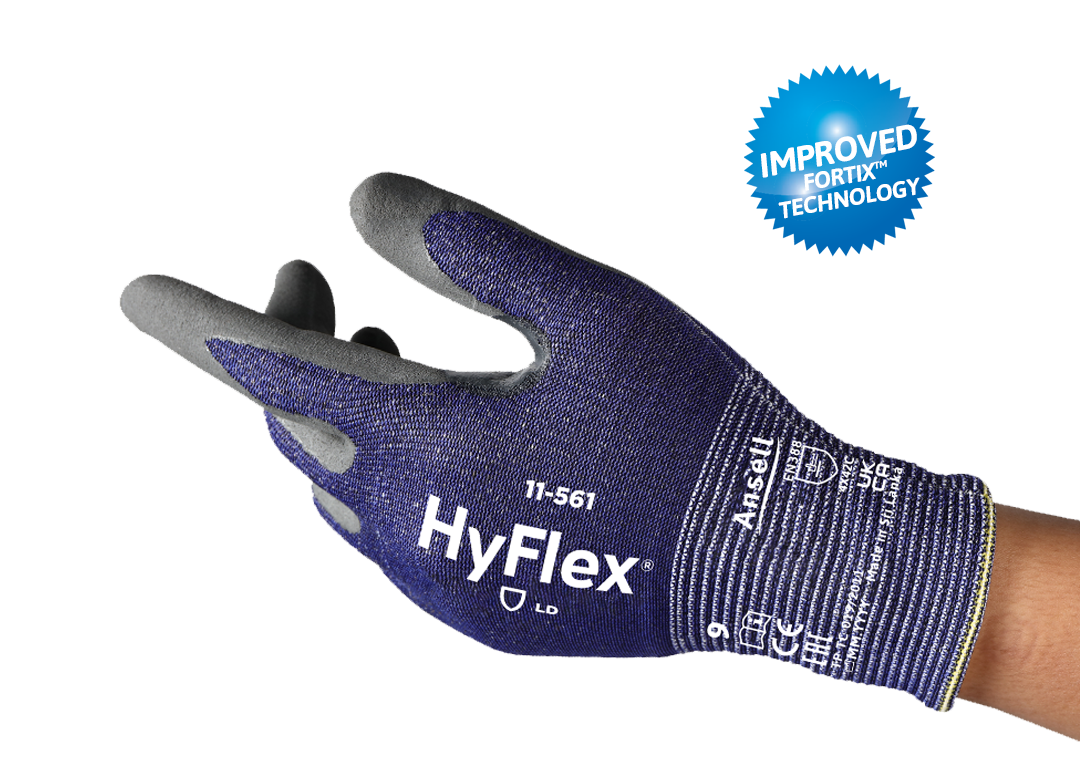 Ansell HyFlex® 11-561 Nitril Kaplama C Kesilme Dirençli 100 ° Isı Dayanıklı İş iş güvenliği ekipmanı