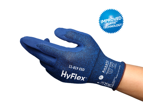 Ansell AN 11-819 Hyflex Fortix Nitril Köpük Kaplama Ultra İnce ESD İş Eldiveni