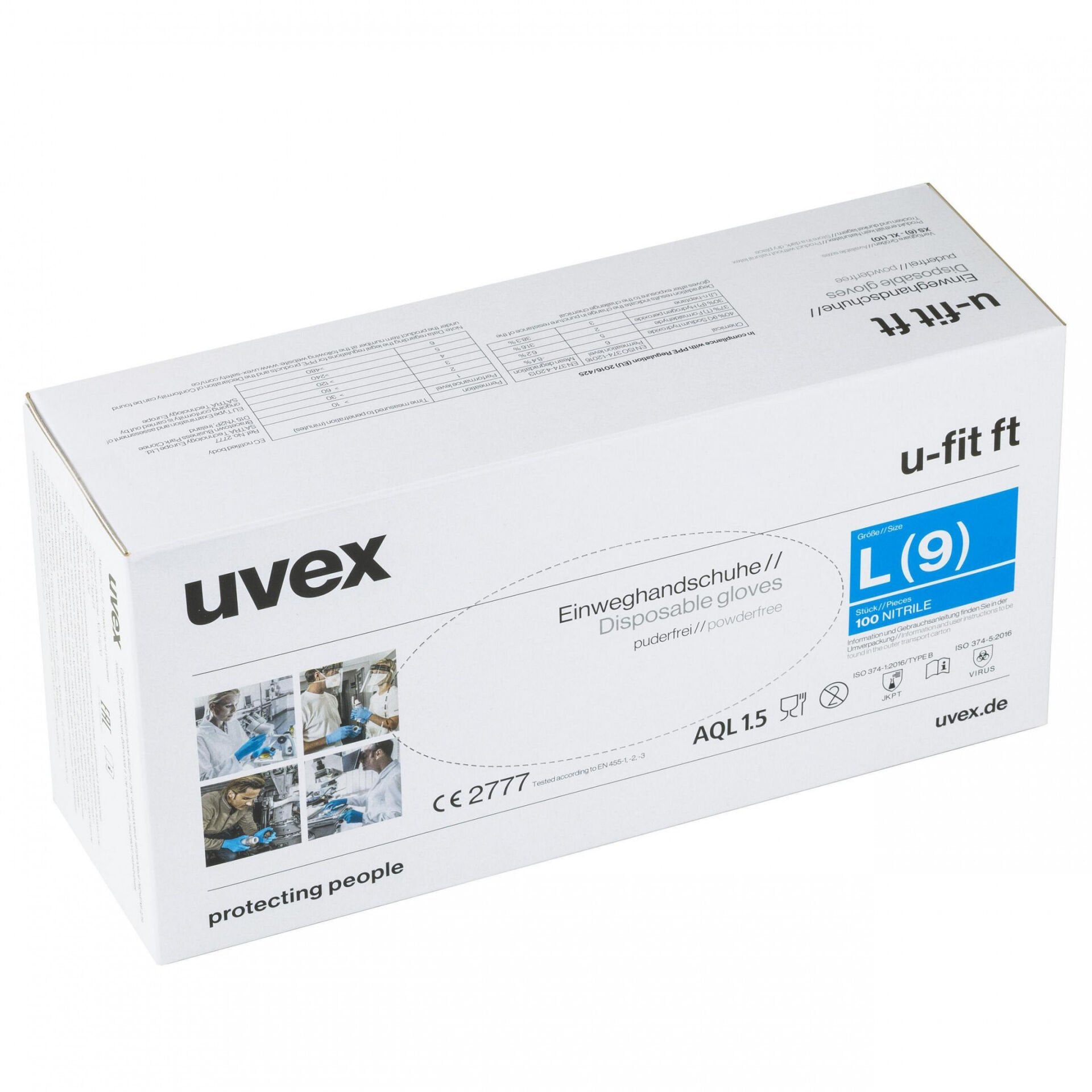 Uvex U-Fit Ft Tek Kullanımlık Eldiven - Kimyasal İş Eldiveni Nitril kauçuk (NBR) iş güvenliği ekipmanı