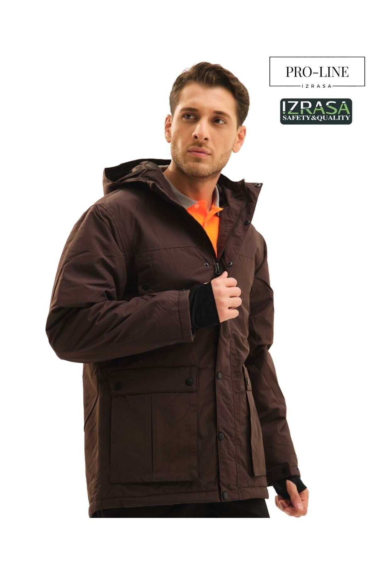 IZRASA™ ProLine 250 D Yırtılmaz Çok Fonksiyonlu Kahverengi Parka