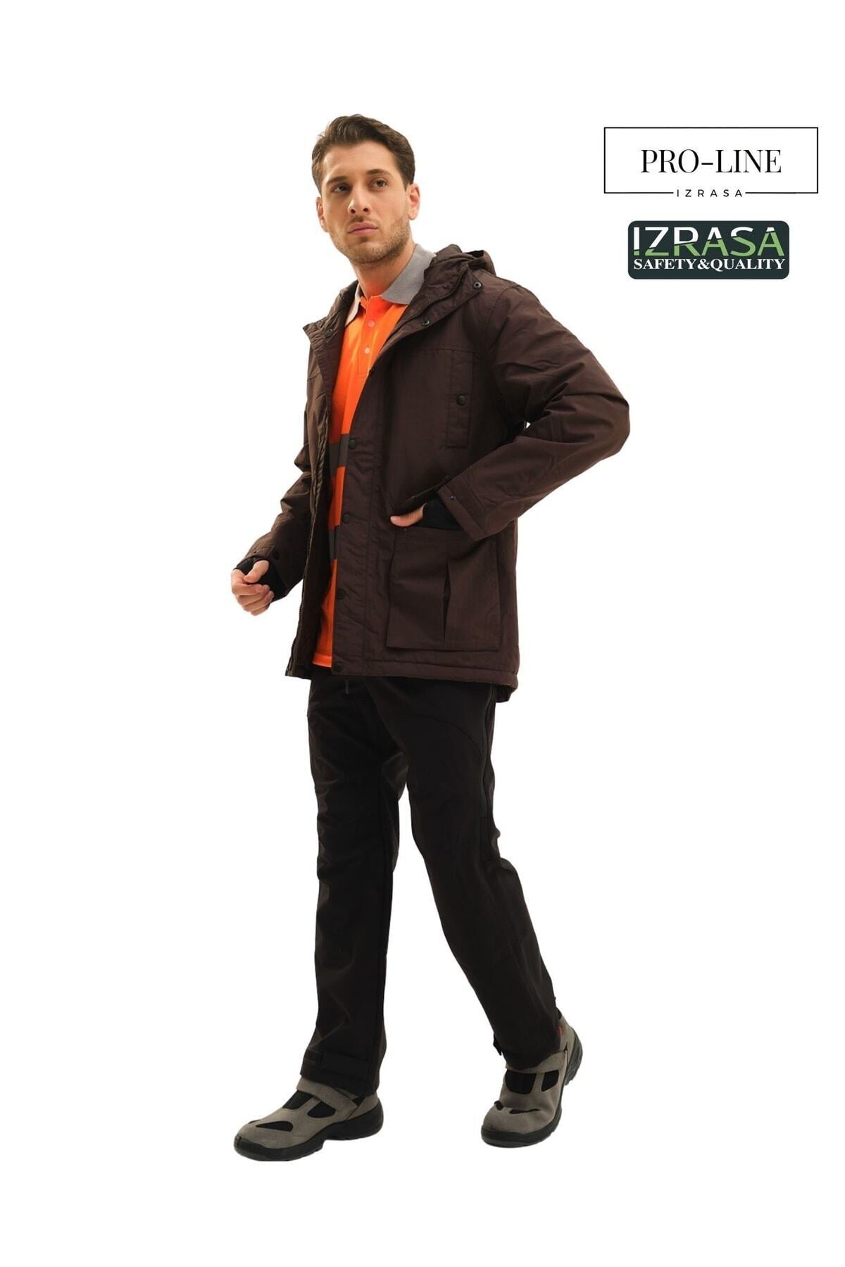 IZRASA™ ProLine 250 D Yırtılmaz Çok Fonksiyonlu Kahverengi Parka