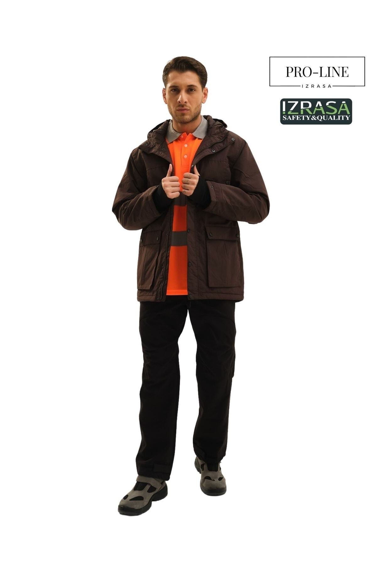 IZRASA™ ProLine 250 D Yırtılmaz Çok Fonksiyonlu Kahverengi Parka
