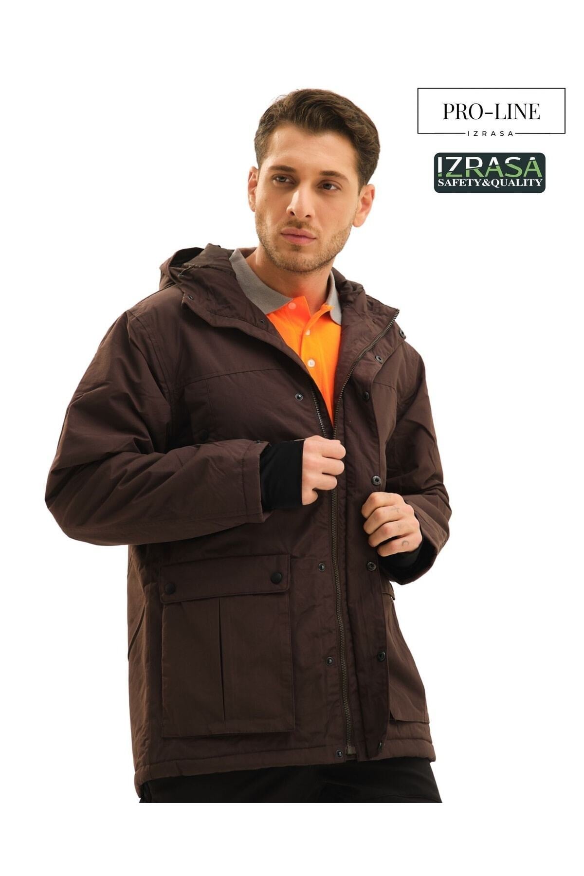 IZRASA™ ProLine 250 D Yırtılmaz Çok Fonksiyonlu Kahverengi Parka