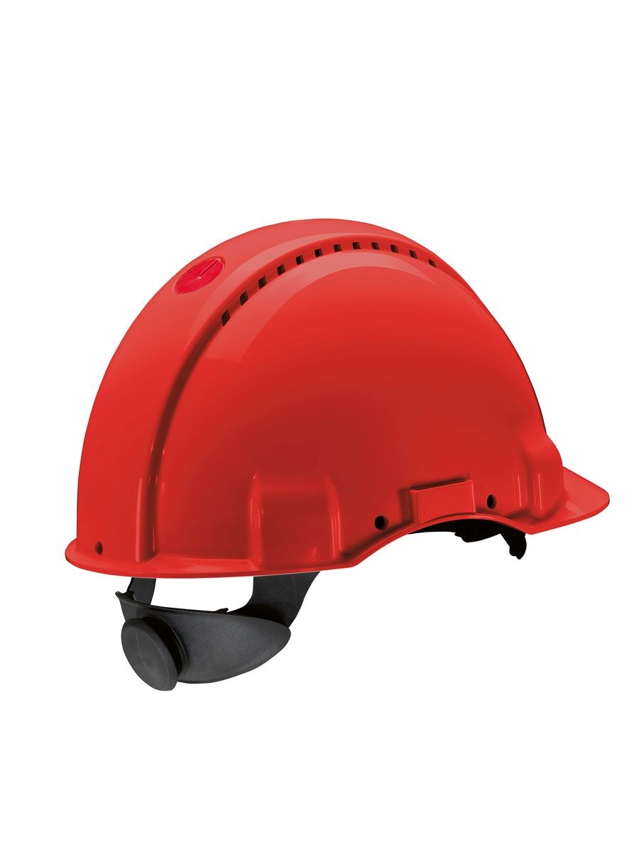 3M G3000NRD Kırmızı Baret Uvicator Mandallı Havalandırmalı Plastik Ter Bantlı iş güvenliği ekipmanı