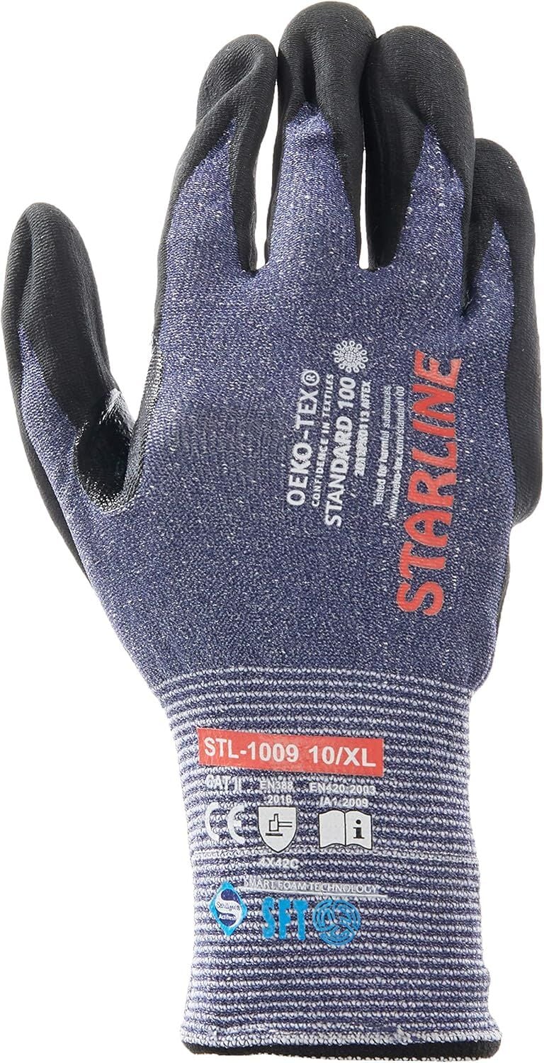 Starline STL-1009 C Seviye Kesilmez Köpük Nitril Eldiven (4X42C) iş güvenliği ekipmanı