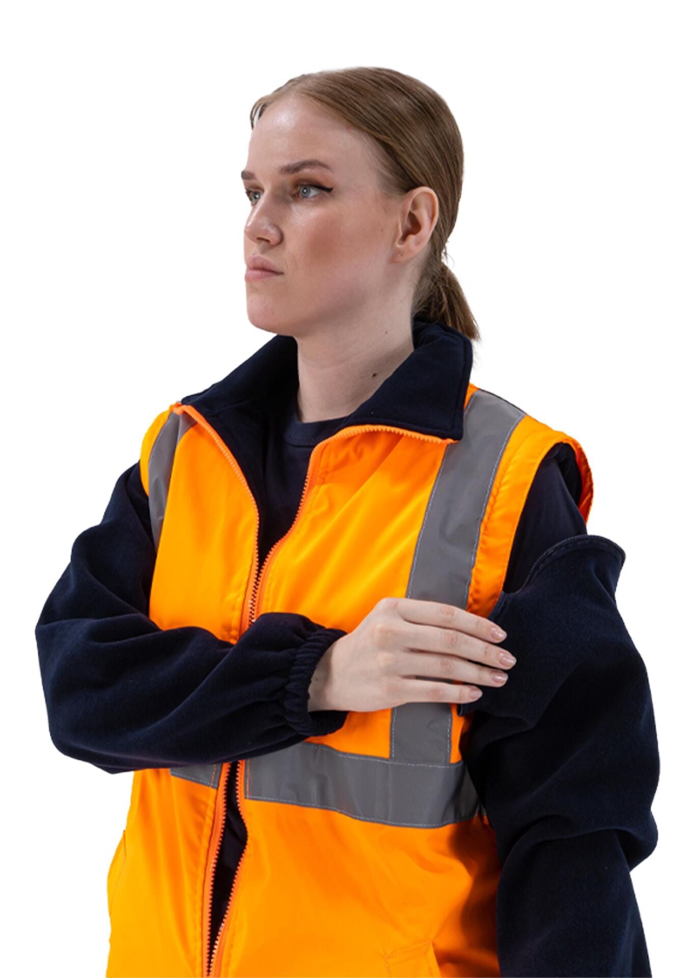 Alaska Hi‐Vis 5 in 1 Parka Reflektörlü İş Kabanı 300D Oxford PU Kaplı iş güvenliği ekipmanı