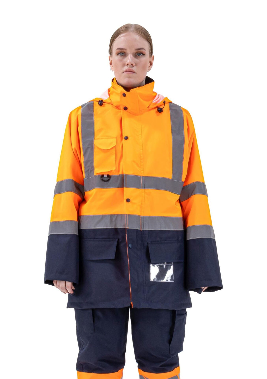 Alaska Hi‐Vis 5 in 1 Parka Reflektörlü İş Kabanı 300D Oxford PU Kaplı koruyucu ürün görseli