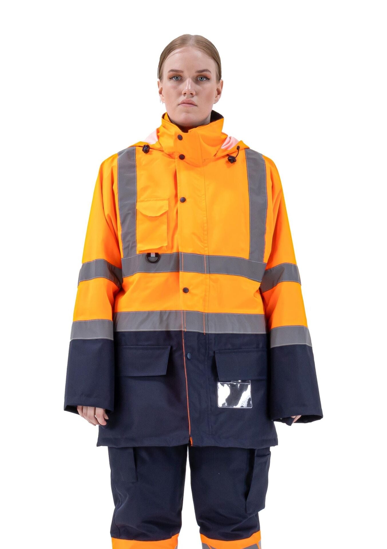 Alaska Hi‐Vis 5 in 1 Parka Reflektörlü İş Kabanı 300D Oxford PU Kaplı koruyucu ürün görseli
