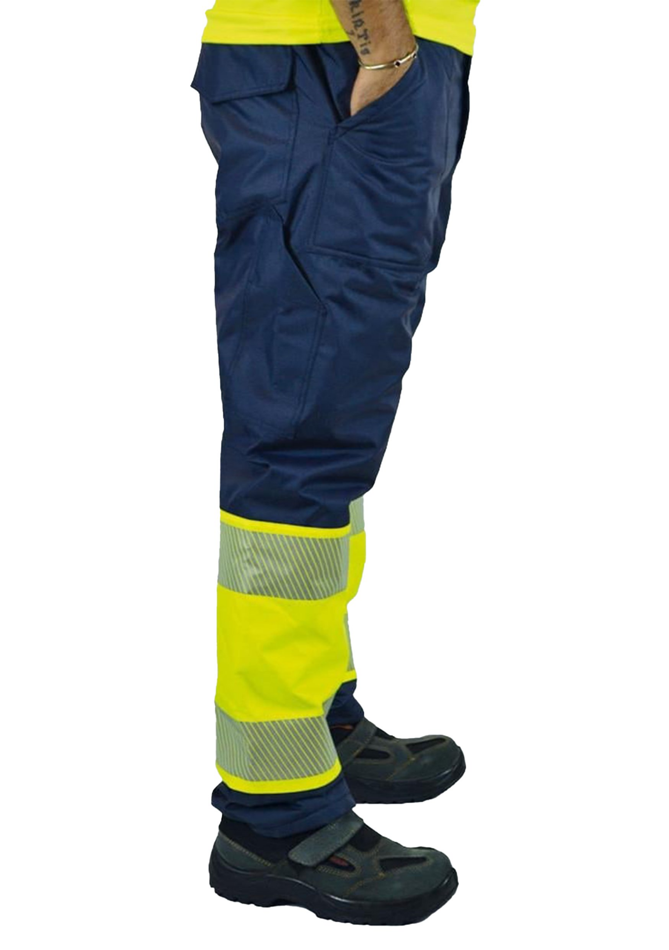 Alaska Hi-Vis Kapitoneli Pantolon Reflektörlü 300D Oxford PU Kaplı iş güvenliği ürünü