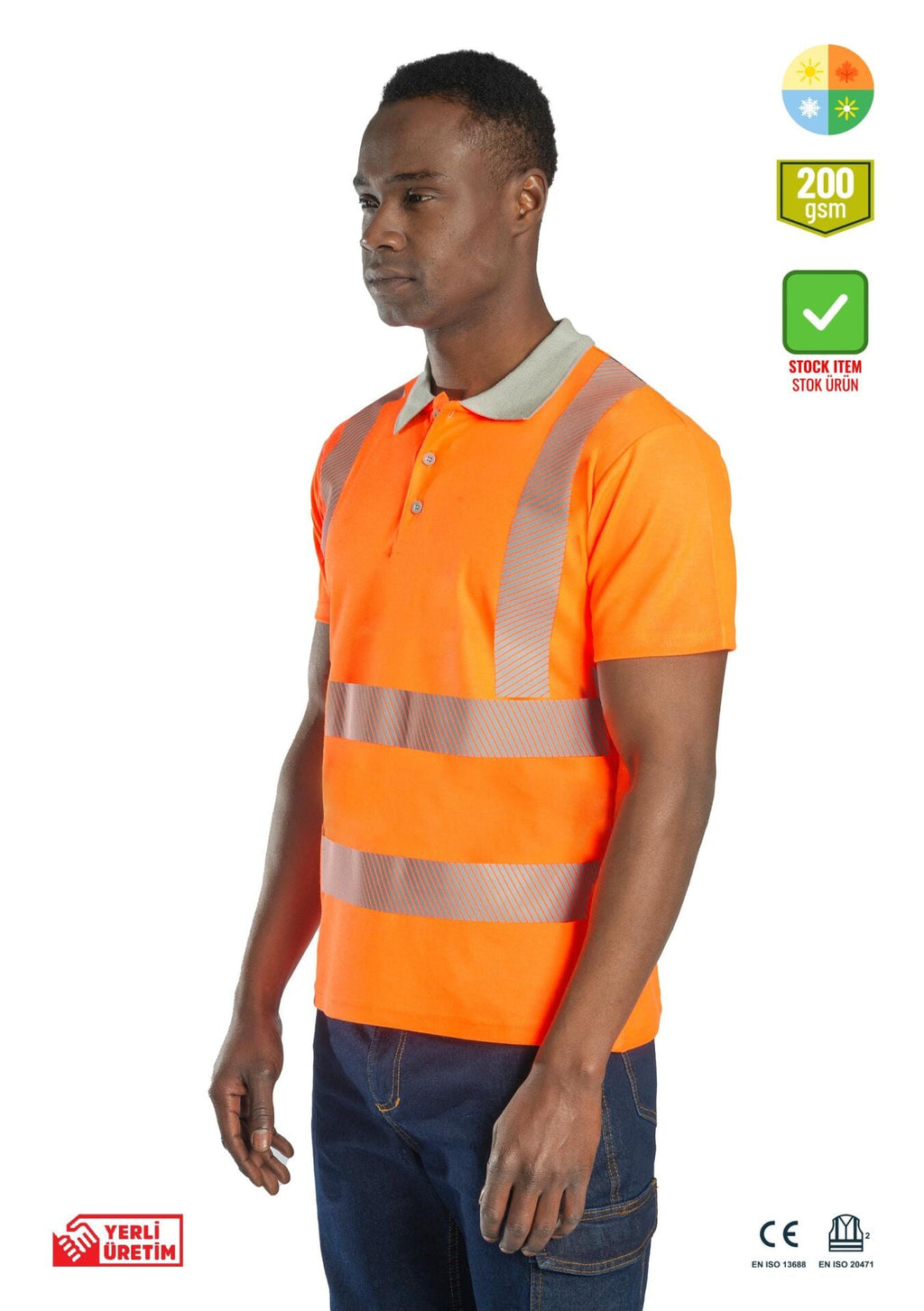 Alaska Hi-Vis Polo T-Shirt Neon Sarı Reflektörlü koruyucu ürün görseli