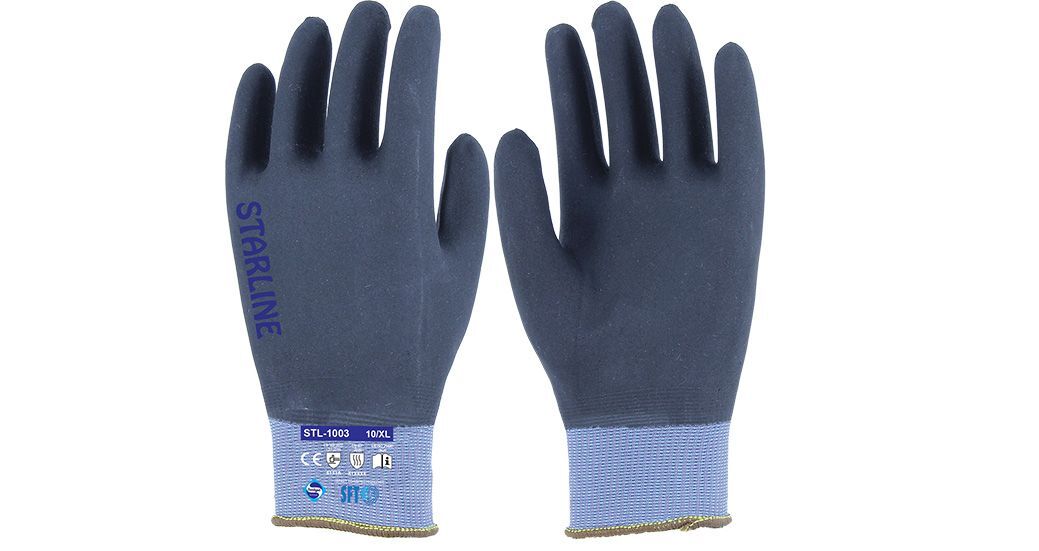 Starline STL-1003 Tam (4/4) Köpük Nitril Eldiven (100°C Isı, 4131A) iş güvenliği ekipmanı