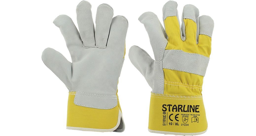 Starline E-110192C-SR Yarma Deri Eldiven Sarı (4122X) iş güvenliği ekipmanı