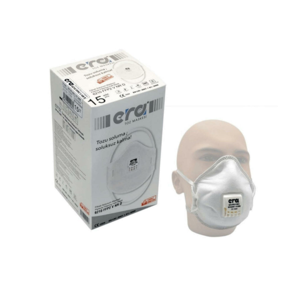 Era 6210 V FFP2 NR D Ventilli Konik Toz Maskesi 15'li Paket iş güvenliği ekipmanı