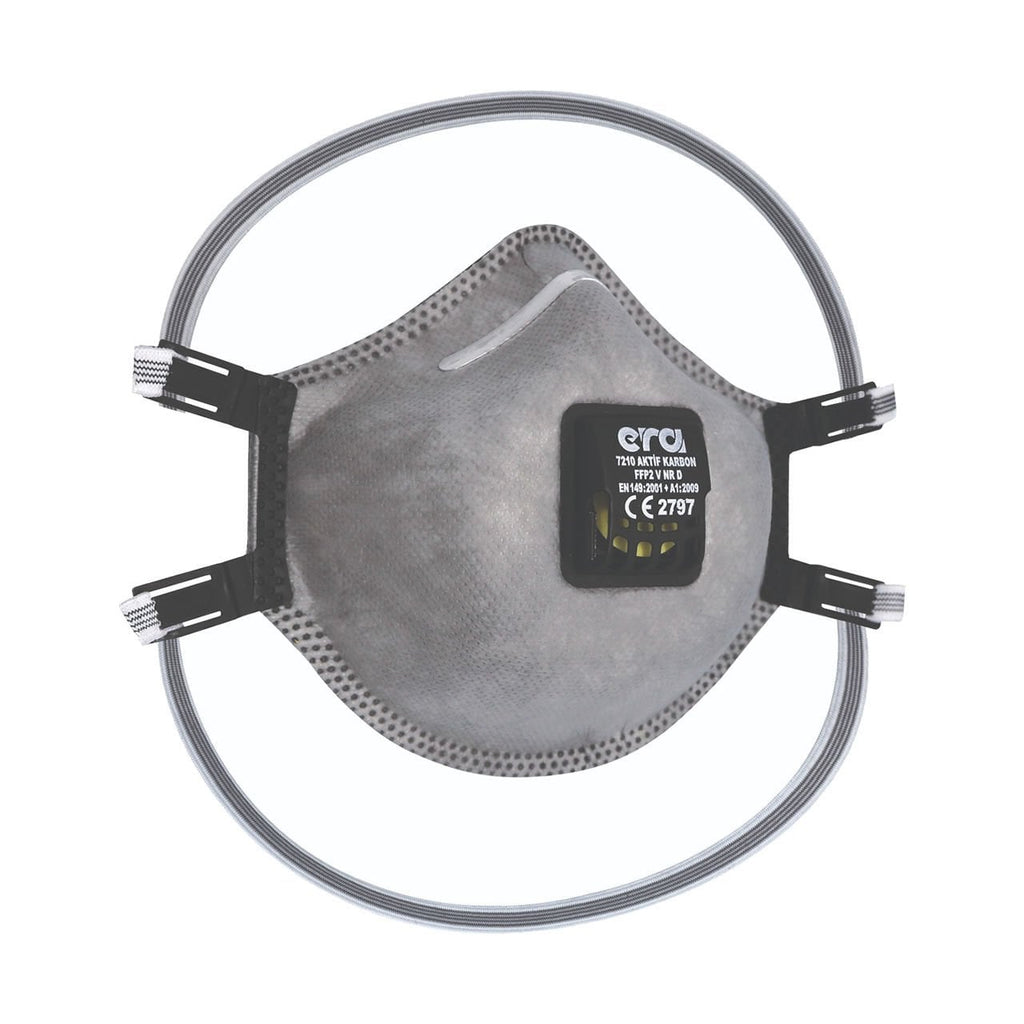 Era 7210 AC V Ventilli FFP2 NR D Aktif Karbonlu Maske 10'lu Paket iş güvenliği ekipmanı