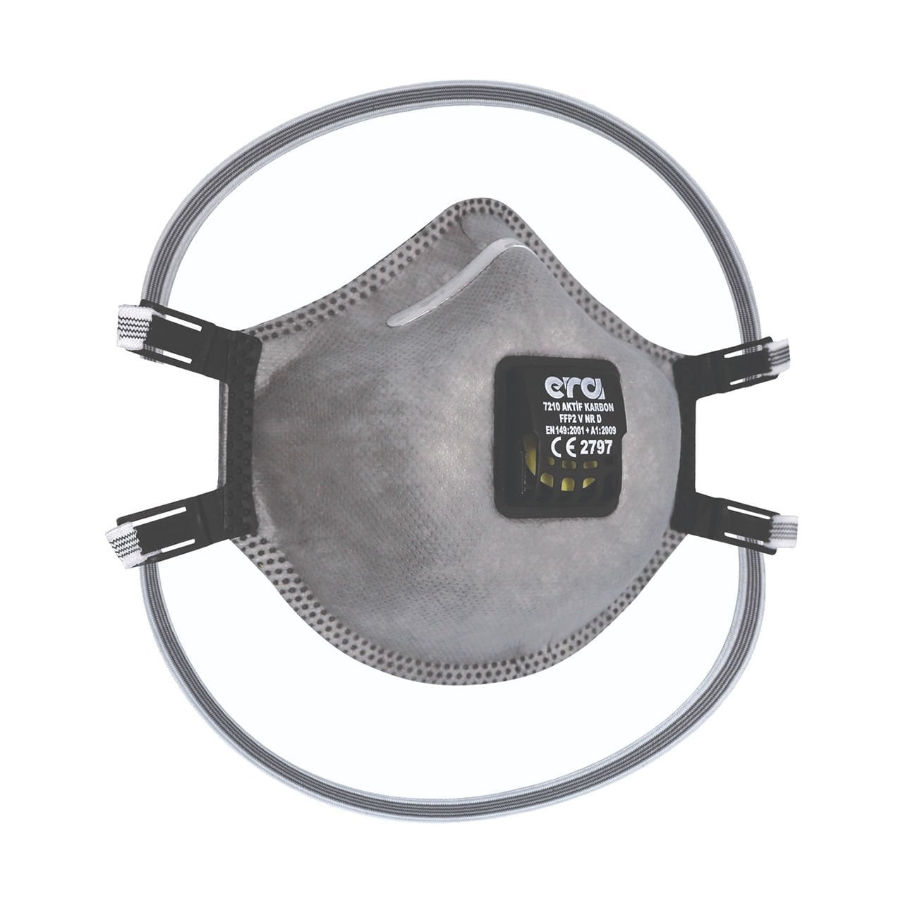 Era 7210 AC V Ventilli FFP2 NR D Aktif Karbonlu Maske 10'lu Paket iş güvenliği ekipmanı