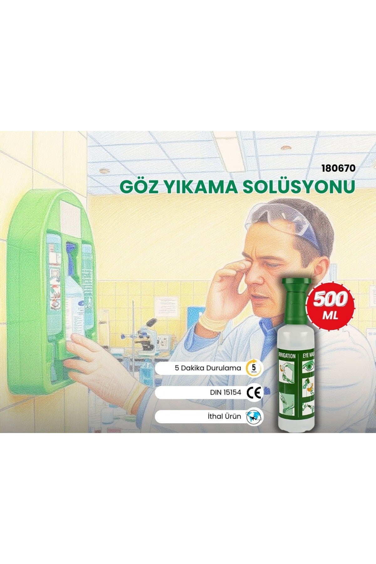 Braun Göz Yıkama Solüsyonu 500 mL (Fiziksel Koruma)