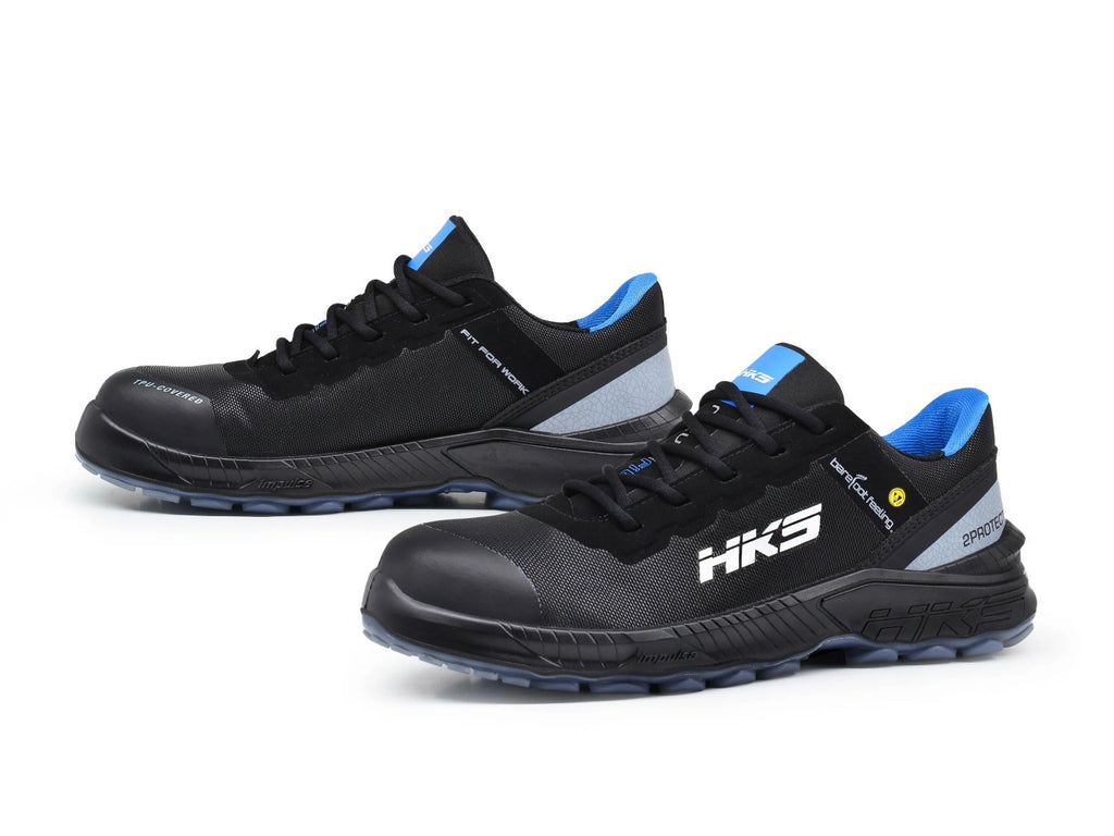 HKS BFS 40 S3 SRC ESD yalın ayak hissi iş ayakkabısı, siyah – çift görünüm