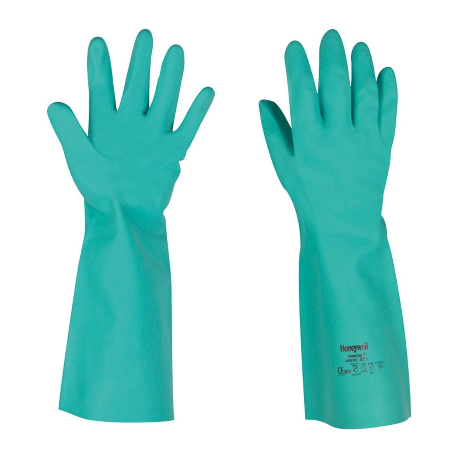 Honeywell 2095301 PowerCoat 953-01 , Yeşil Nitril, EN 374-1 (AJKLMNOT), EN ISO iş güvenliği ekipmanı