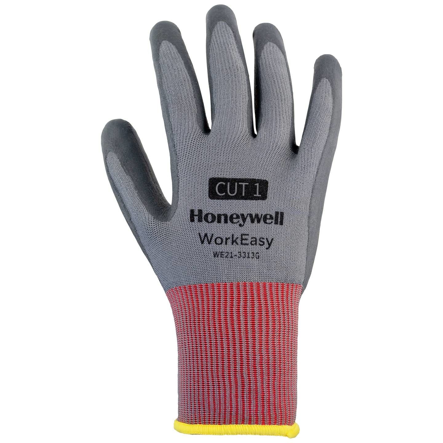 Honeywell WorkEasy WE21-3313G CUT 1, Polyester Örgü, Gri Köpük Nitril Kaplama iş güvenliği ekipmanı