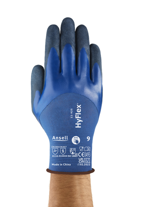 Ansell AN 11-925 Hyflex ¾ Nitril Kaplama Yağlı Ortam 100 ° Isı Dayanımlı İş