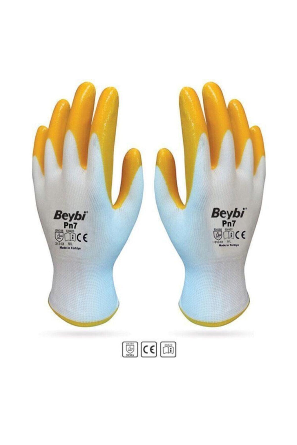 Beybi PN7 Polyester Örme Sarı Nitril İş Eldiveni