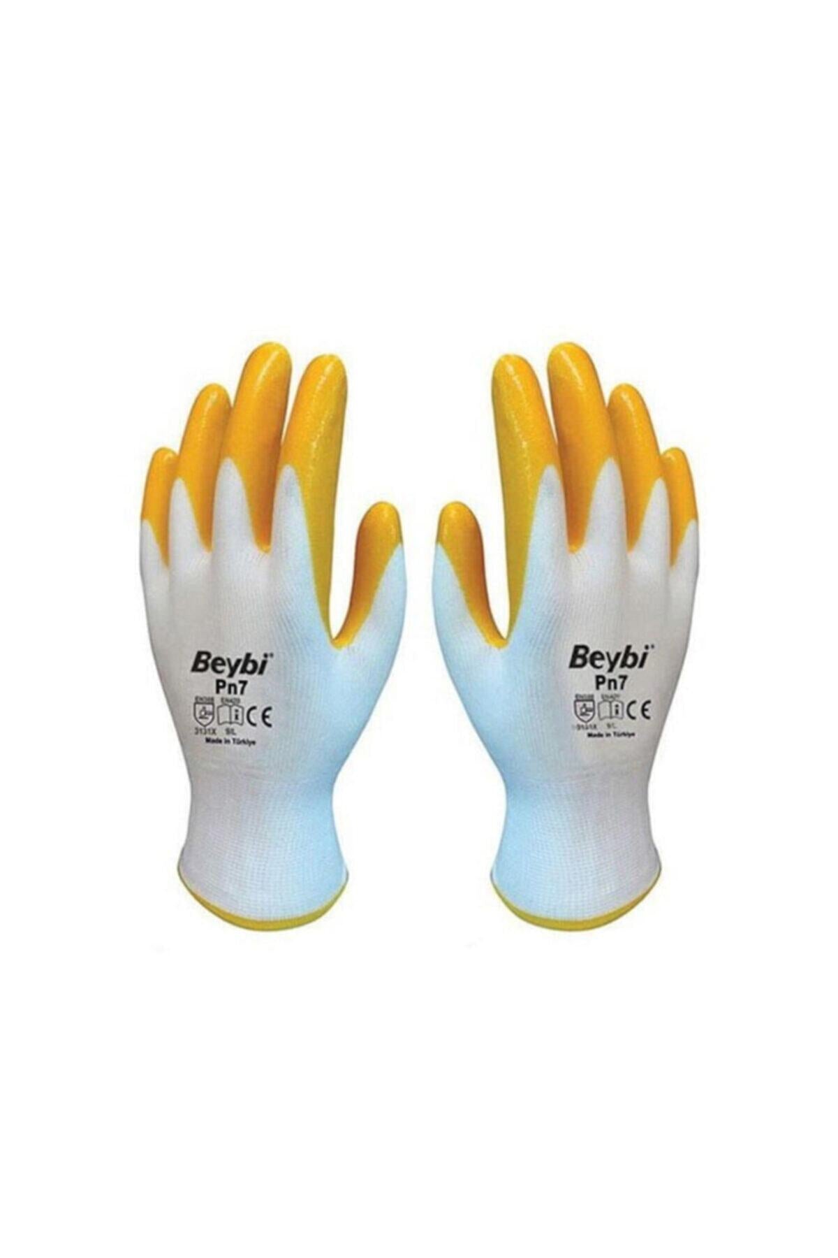 Beybi PN7 Polyester Örme Sarı Nitril İş Eldiveni