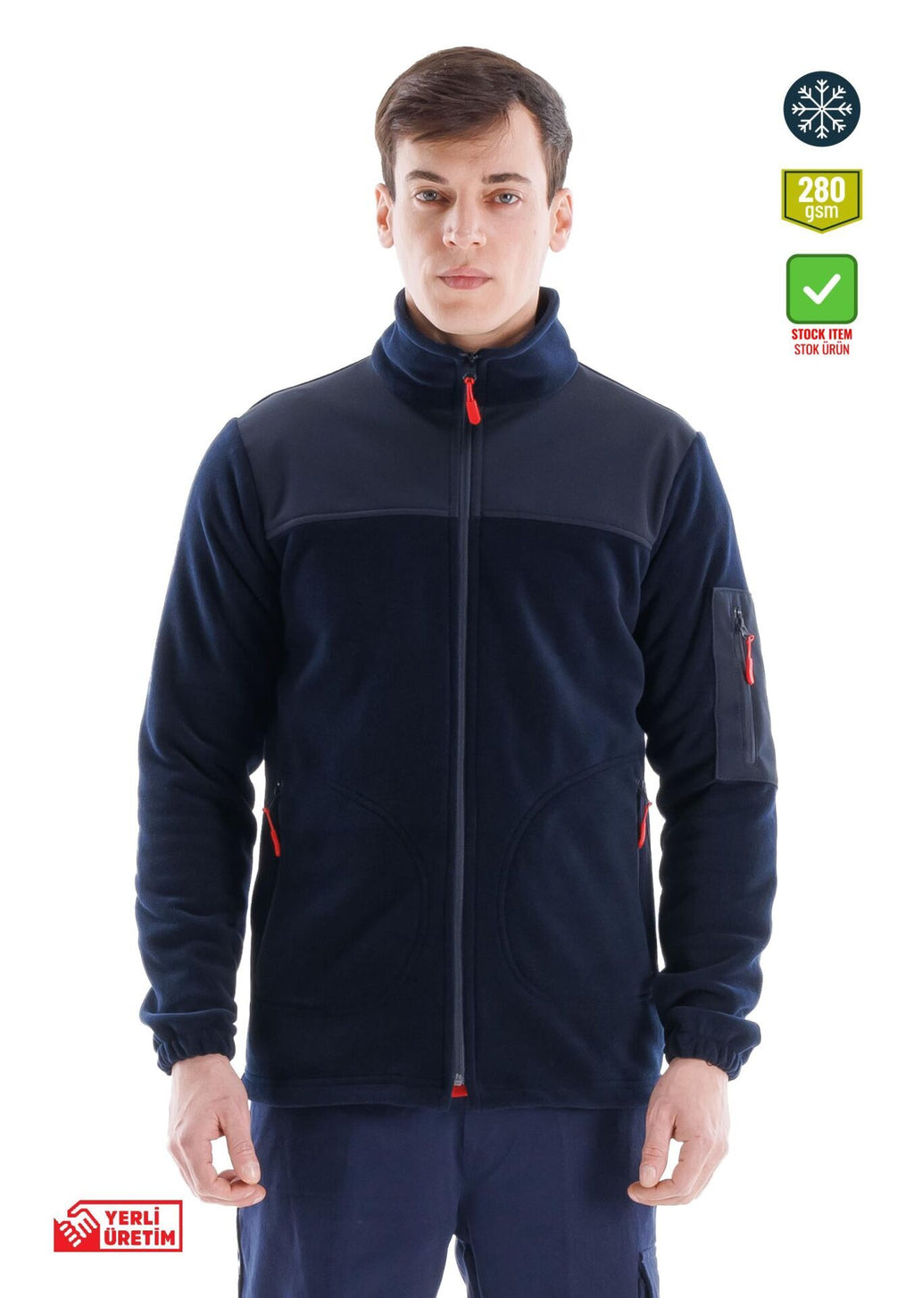 Safesawa Carlo Softshell Omuzlu Polar Ceket Lacivert 280 gsm iş güvenliği ekipmanı