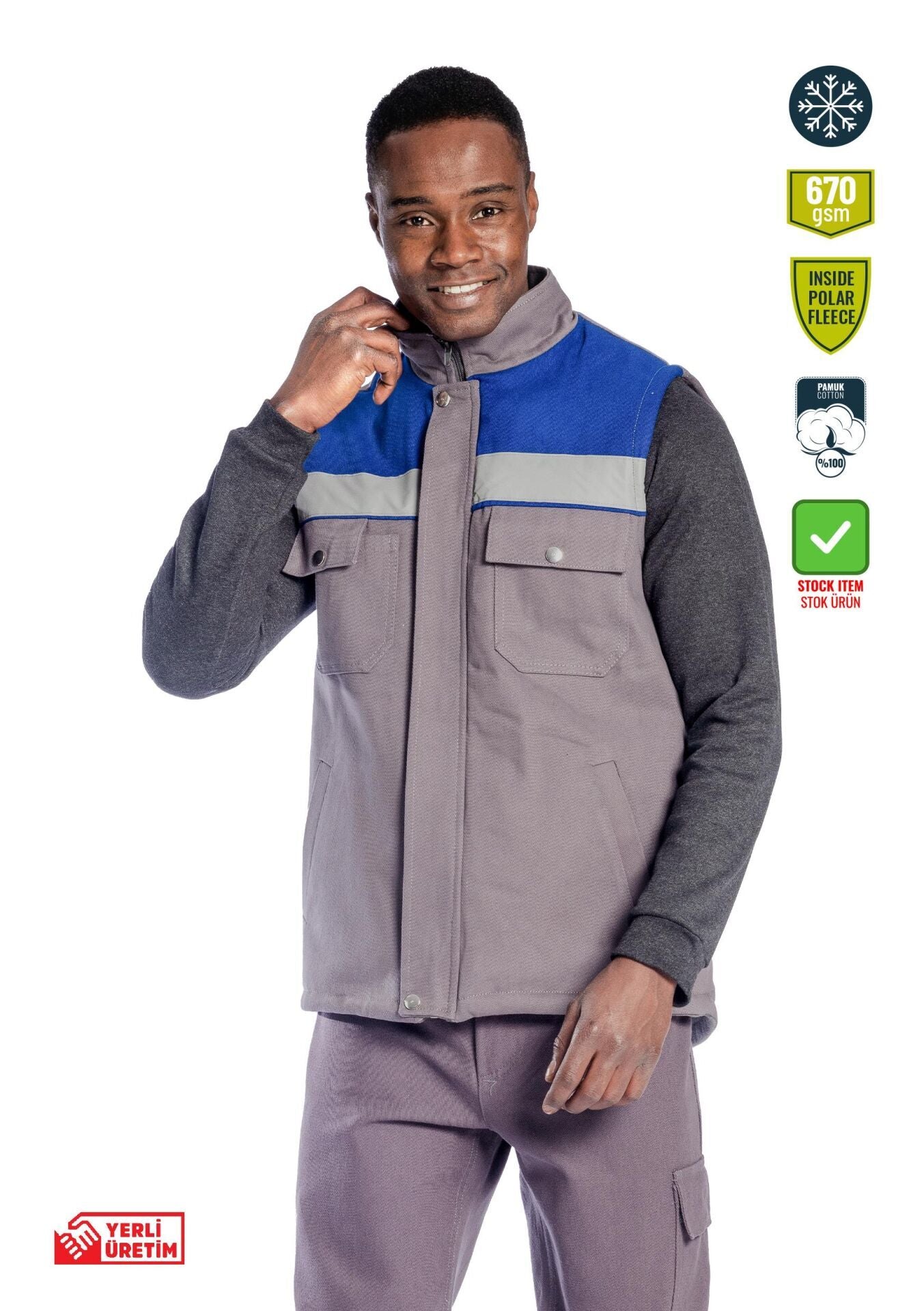 Safesawa Oscar Yelek Polar Astarlı 670 gsm iş güvenliği ekipmanı