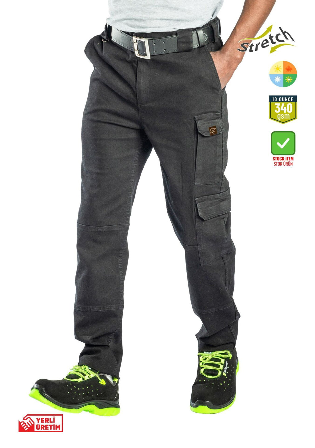 Safesawa Star Kot Pantolon Siyah 340 gsm iş güvenliği ekipmanı