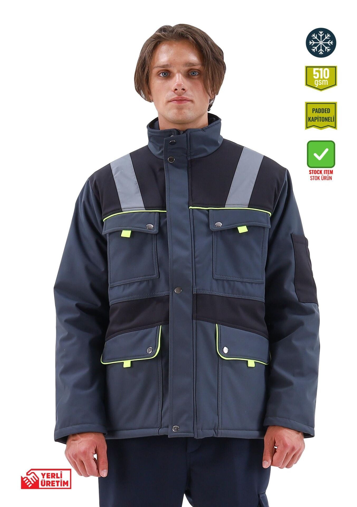 Safesawa Tork Softshell Kaban Kapitoneli 5 cm Reflektörlü iş güvenliği ekipmanı