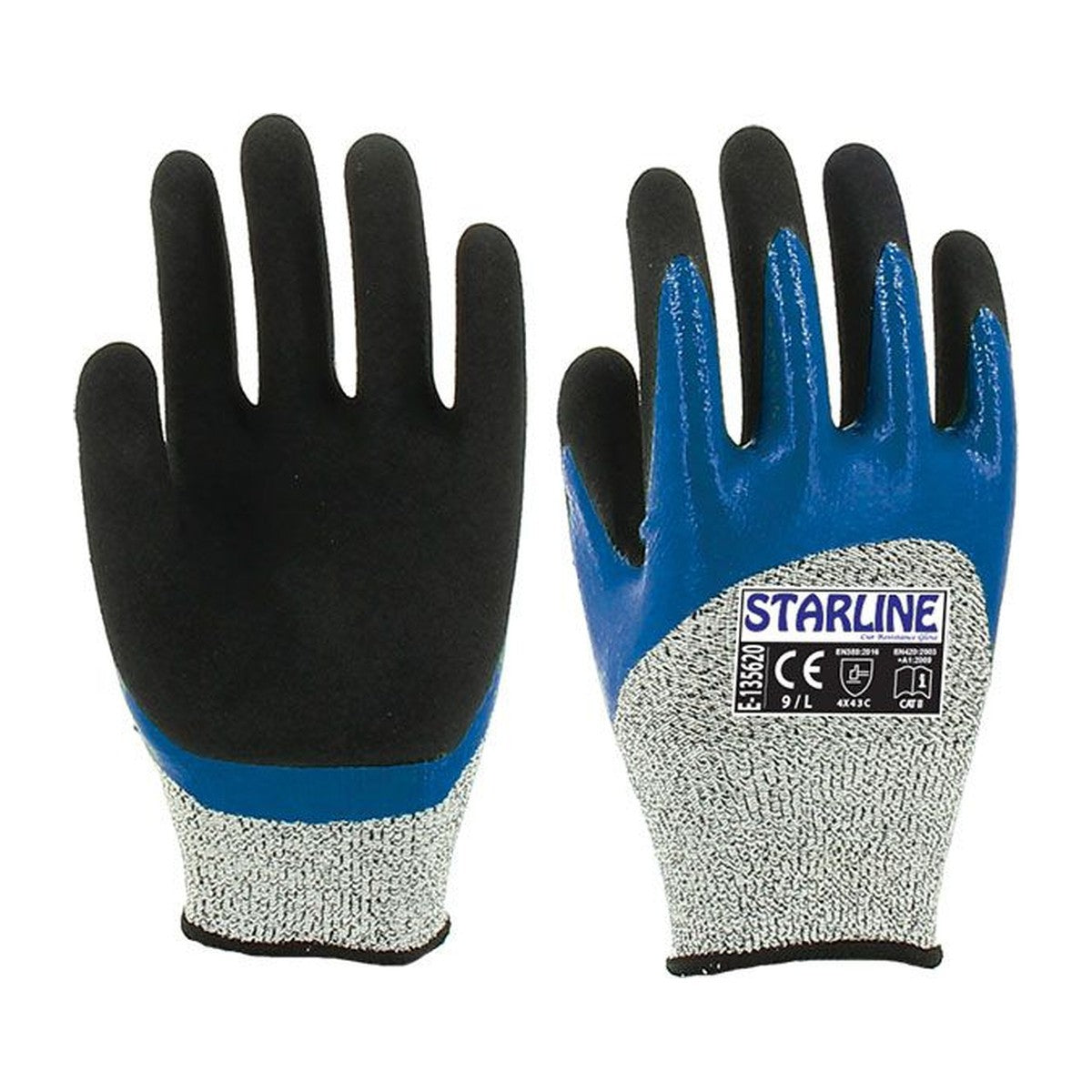 Starline E-135620 Kumlu Nitril Kaplı C Seviye Kesilmeye Dirençli Eldiven – görsel 2