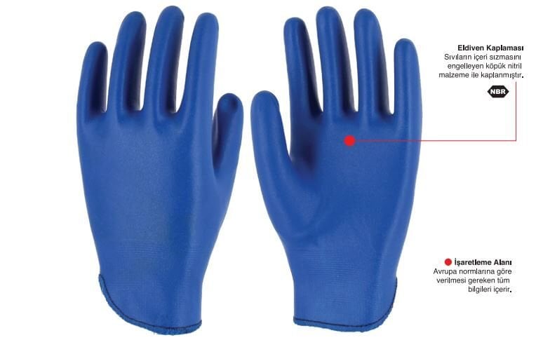 Starline E-2020 Gıdaya Uygun Köpük Nitril Eldiven Isı Dirençli EN407(X1XXXX) -4131A koruyucu ürün görseli
