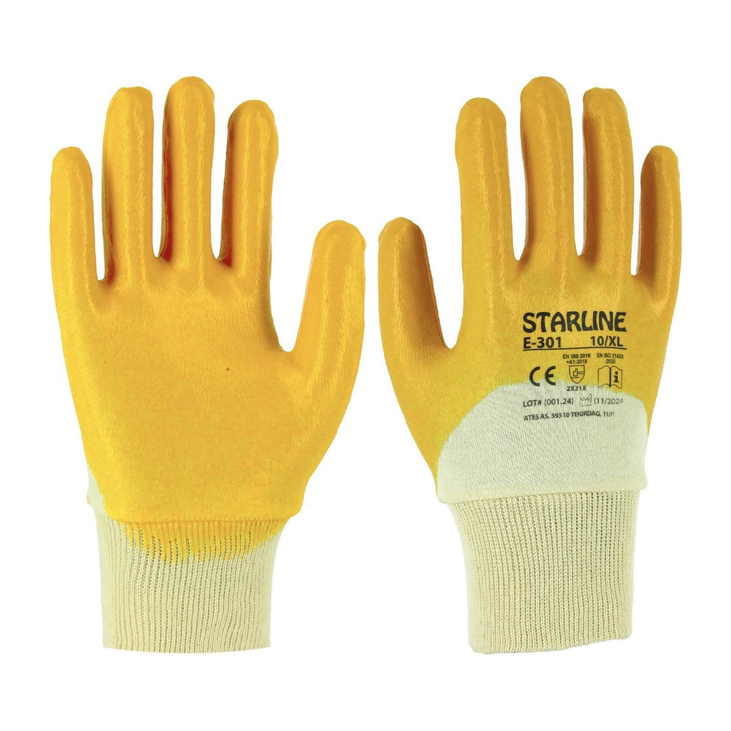 Starline E-301 Nitril Kaplı İş Eldiveni