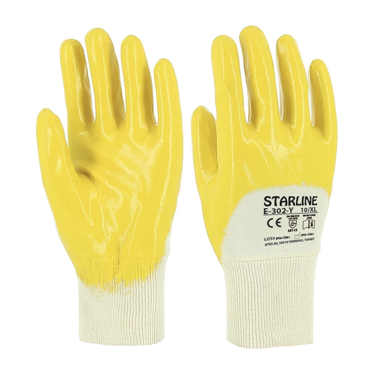 Starline E-302-Y Nitril Kaplı İş Eldiveni