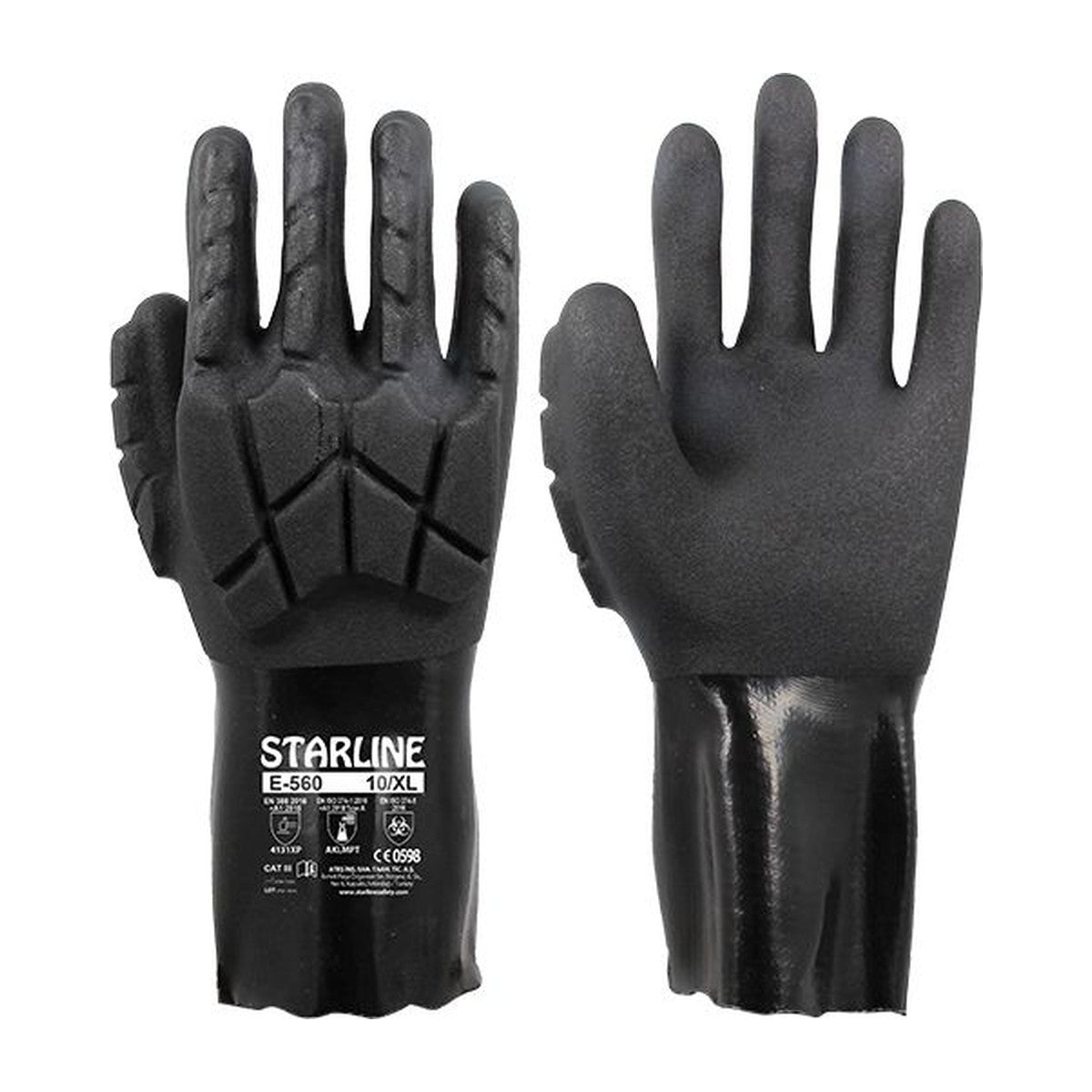 Starline E-560 PVC Kaplı Kimyasal Koruma Eldiveni – görsel 2