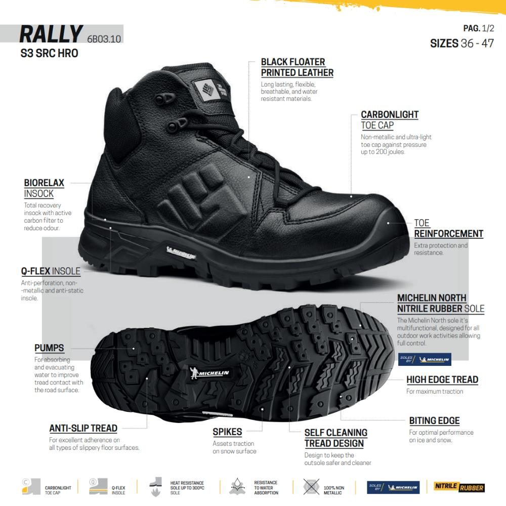 Toworkfor Rally S3 | SRC | HRO Soles Michelin Sole Composite Safety Boot