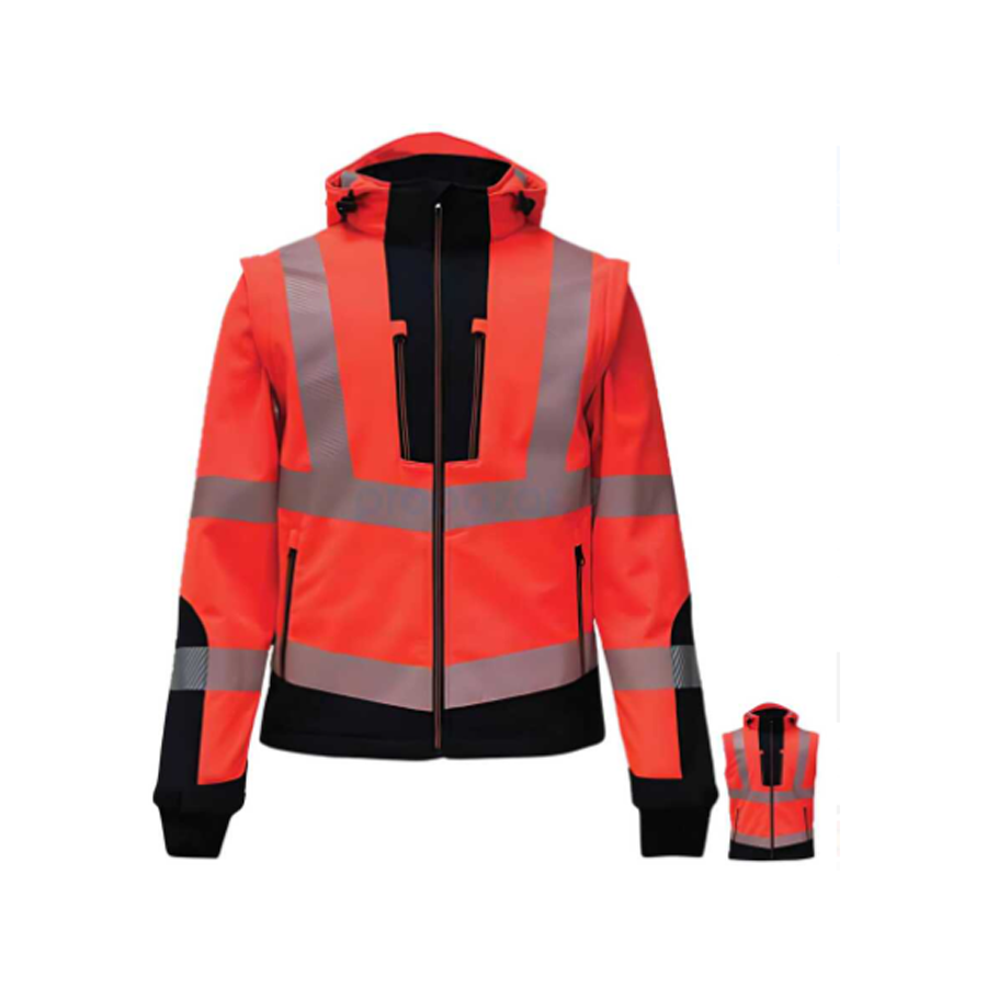 Vizwell™ Reflektörlü Ripstop Softshell Kollar Çıkmalı  Teknik Mont iş güvenliği ekipmanı