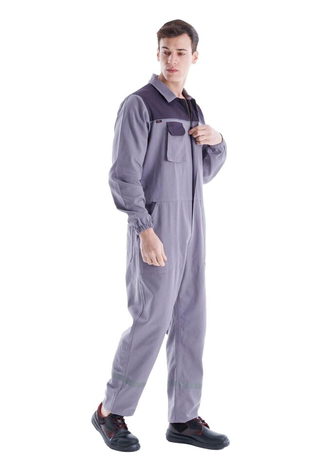 Safesawa Boy Tulum | İşçi Tulumu Pamuklu Gri 245 gsm