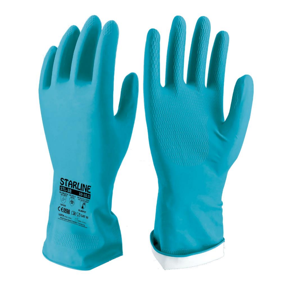 Starline STL-38 Yüksek Koruma Kimyasal Eldiven - KLMPST Kalınlık: 0,38mm Uzunluk: 300mm