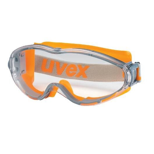 Uvex 9302245 Ultrasonic Gözlük	Kimyasal İş Gözlüğü Ayarlanabilir Kafa Bandı Lens: Şeffaf  Band: Gri - Turuncu | EN 166:2001/EN 170:2002