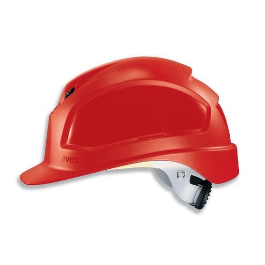 Uvex 9772330 BWR- Kırmızı Baret Uzun Siper + HDPE +  6 Nokta İçlik + Ter Bandı | EN 397