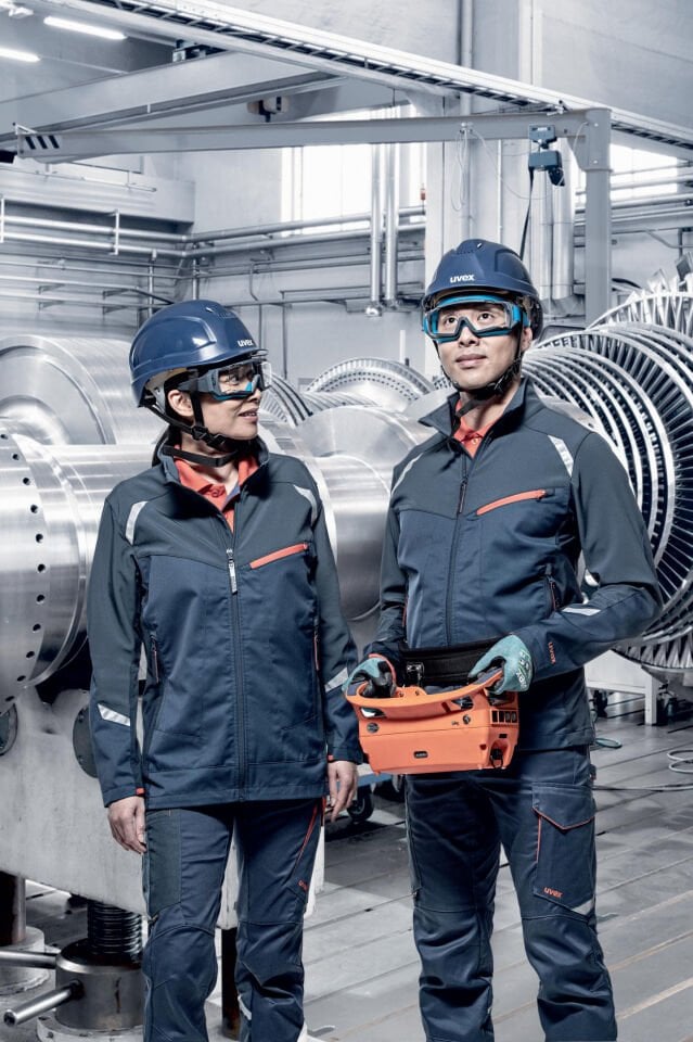 Uvex 9772530 BWR- Mavi Baret Uzun Siper + HDPE +  6 Nokta İçlik + Ter Bandı | EN 397
