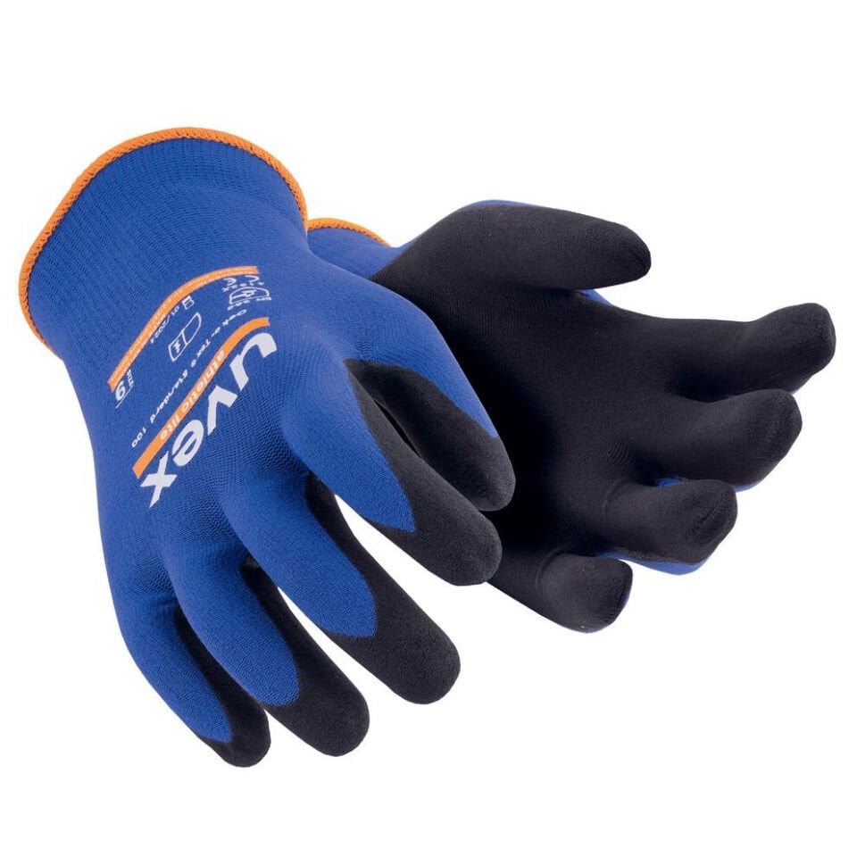 Uvex 60027 Athletic Lite Mikro Köpük NBR | Hafif ve Nefes Alabilen Montaj Eldiveni Mavi - Siyah
