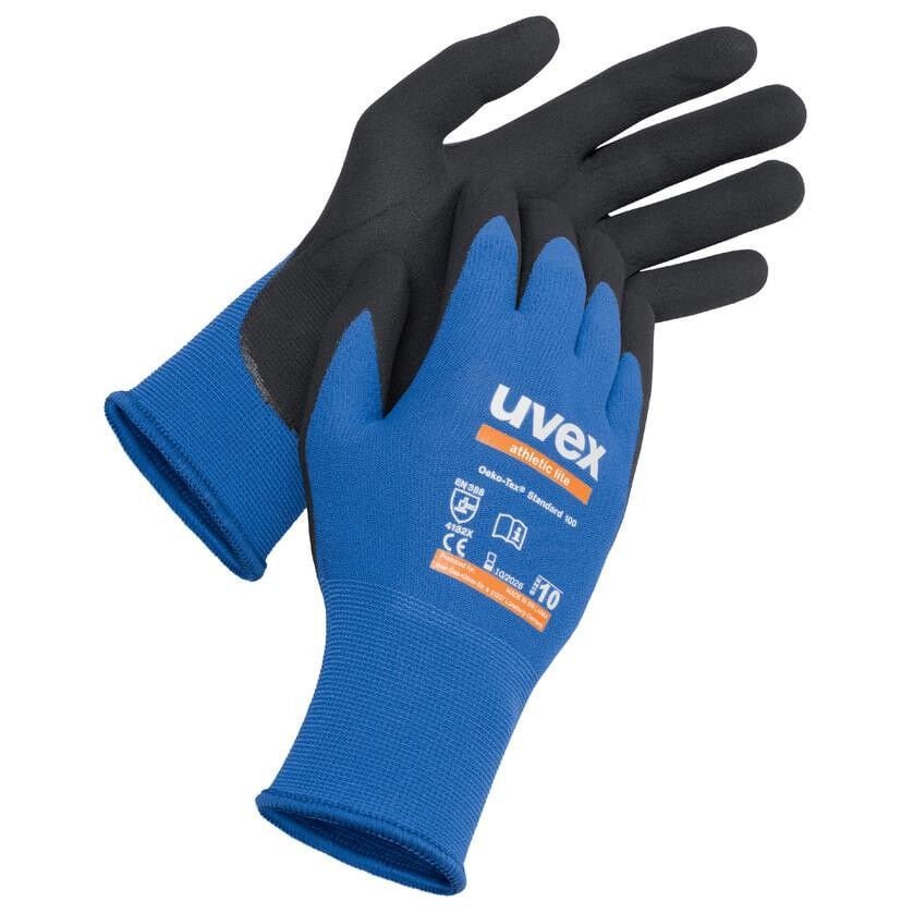 Uvex 60027 Athletic Lite Mikro Köpük NBR | Hafif ve Nefes Alabilen Montaj Eldiveni Mavi - Siyah