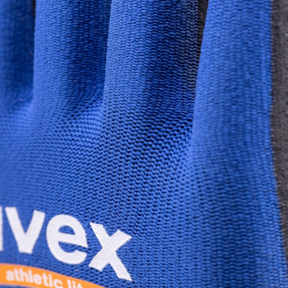 Uvex 60027 Athletic Lite Mikro Köpük NBR | Hafif ve Nefes Alabilen Montaj Eldiveni Mavi - Siyah